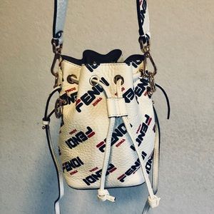 New FENDI x Fila Mon Tresor Mania Logo Bucket Bag